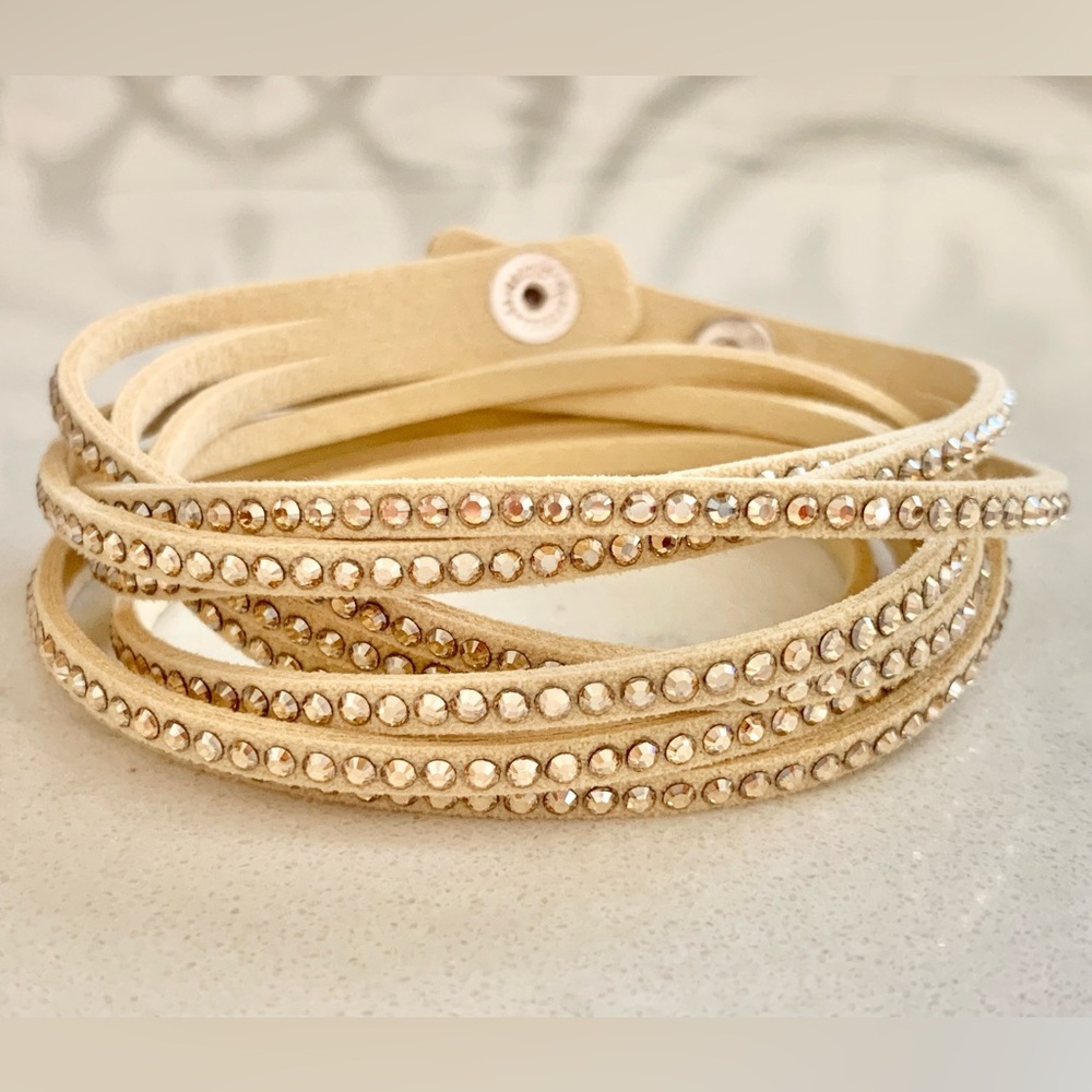 Touchstone Crystal Wrap Star Bracelet, Golden